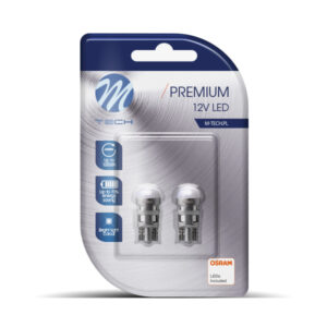 M-Tech T10 W5W 12V W2.1x9.5d  1xSMD3030 LED ΛΕΥΚΟ CAN-BUS BLISTER 2ΤΕΜ. M-TECH