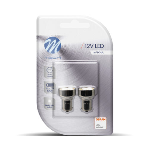 M-Tech P21W 12V Ba15s 19xSMD2835 LED OSRAM ΛΕΥΚΟ BLISTER 2ΤΕΜ. M-TECH