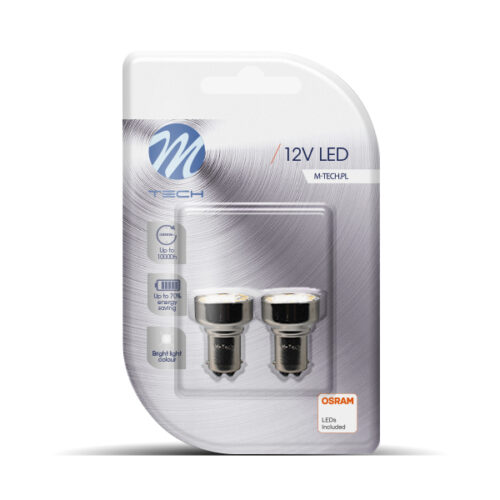 M-Tech P21/5W 12V BAY15d 19xSMD2835 LED OSRAM ΛΕΥΚΟ BLISTER 2ΤΕΜ. M-TECH