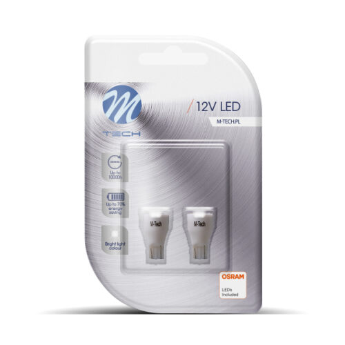 M-Tech W16W 12V W2,1×9,5d 7xSMD2835 LED OSRAM ΛΕΥΚΟ BLISTER 2ΤΕΜ. M-TECH
