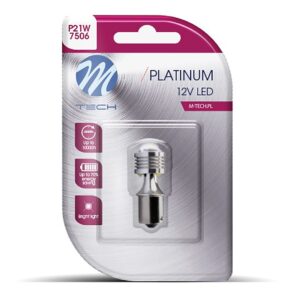 M-Tech P21W 12/24V Ba15s 3W 120lm 4xHP LED OSRAM OPTO ΠΟΡΤΟΚΑΛΙ BLISTER  M-TECH 1 ΤΕΜ.