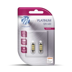 M-Tech ΛΑΜΠΑΚΙΑ ΠΛΑΦΟΝΙΕΡΑΣ C5W 12V SV8.5 2,2W 450lm 36mm 9xSMD5630 LED CAN-BUS ΘΕΡΜΟ ΛΕΥΚΟ ΦΩΣ m-TECH - 2 ΤΕΜ.