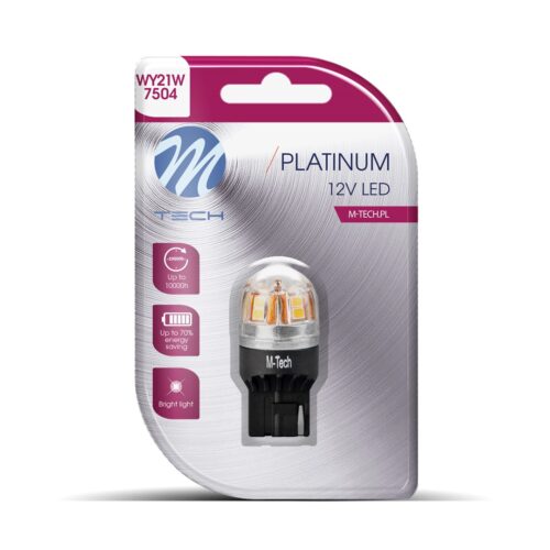 M-Tech W21W (T20) 12/24V W3x16d 15x2835SMD LED CAN-BUS ΠΟΡΤΟΚΑΛΙ PLATINIUM M-TECH –   1 ΤΕΜ