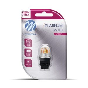 M-Tech PY27W 12/24V W2.5x15d 15x2835SMD LED CAN-BUS ΠΟΡΤΟΚΑΛΙ PLATINIUM  M-TECH -   1 ΤΕΜ