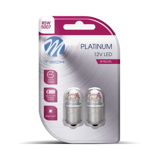 M-Tech ΛΑΜΠΑΚΙΑ R5W 12/24V BA15s 5x2835SMD LED CAN-BUS ΠΟΡΤΟΚΑΛΙ (ΜΟΝΟΠΟΛΙΚΟ-ΦΟΥΝΤΟΥΚΙ) PLATINIUM BLISTER  M-TECH - 2 ΤΕΜ.