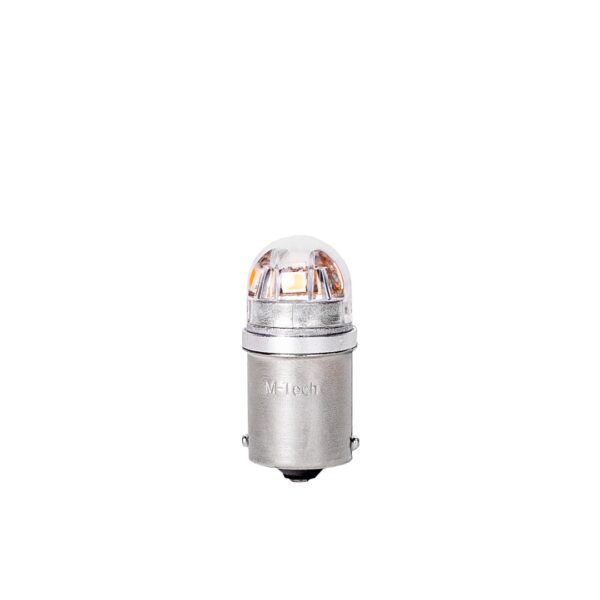 M-Tech ΛΑΜΠΑΚΙΑ R5W 12/24V BA15s 5x2835SMD LED CAN-BUS ΠΟΡΤΟΚΑΛΙ (ΜΟΝΟΠΟΛΙΚΟ-ΦΟΥΝΤΟΥΚΙ) PLATINIUM BLISTER  M-TECH - 2 ΤΕΜ. - Image 2