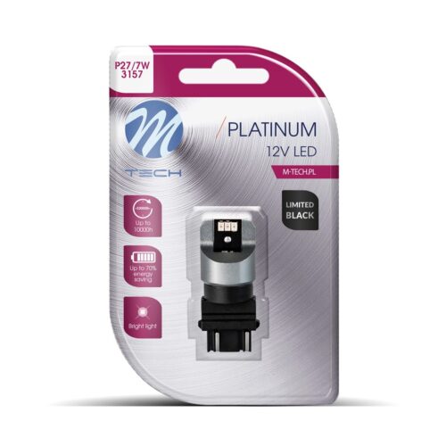 M-Tech P27/7W 3157 12/24V W2.5x16d 6xSMD3020 CAN-BUS ΚΟΚΚΙΝΟ LIMITED BLACK BLISTER M-TECH – 1 Τεμ.