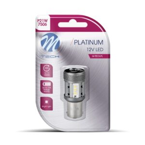 M-Tech P21W 12/24V BA15s 12xSMD3030 LED CAN-BUS ΛΕΥΚΟ PLATINIUM BLISTER 1ΤΕΜ M-TECH