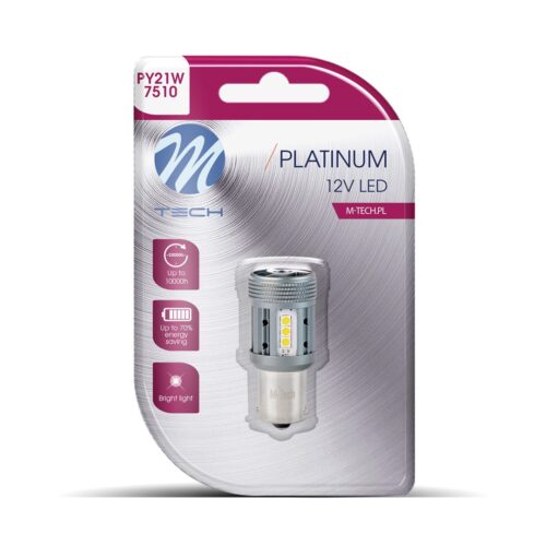 M-Tech ΛΑΜΠΑΚΙ PY21W 12/24V BA15s 12xSMD3030 LED CAN-BUS ΠΟΡΤΟΚΑΛΙ PLATINIUM BLISTER M-TECH – 1 ΤΕΜ