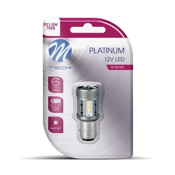 M-Tech ΛΑΜΠΑΚΙ P21/5W 12/24V BAY15d 12xSMD3030 LED CAN-BUS ΛΕΥΚΟ PLATINIUM BLISTER M-TECH - 1 ΤΕΜ