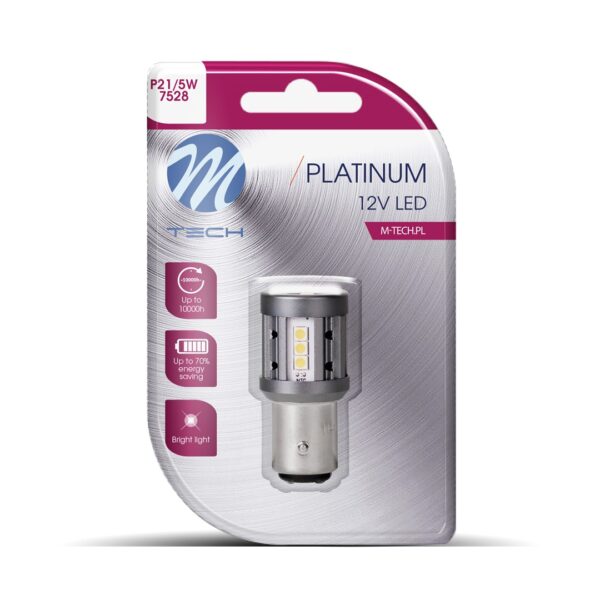 M-Tech ΛΑΜΠΑΚΙ P21/5W BAY15d 12/24V 1157 600lm 4W 15x3030SMD LED CAN-BUS ΛΕΥΚΟ PLATINIUM BLISTER - 1 ΤΕΜ.