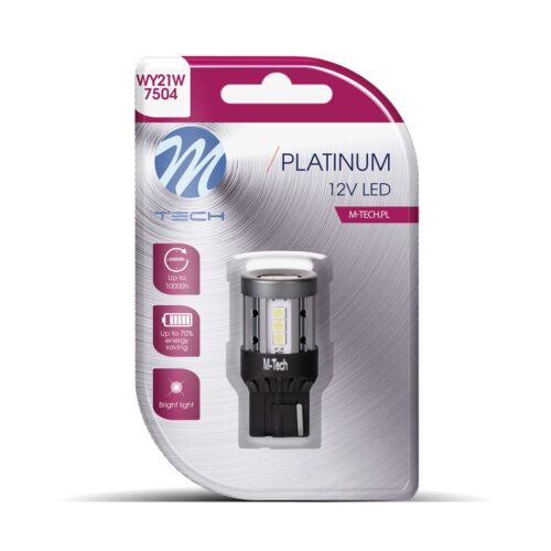 M-Tech ΛΑΜΠΑΚΙ W21W T20 7440 W3x16d 12/24V 600lm 4W 15x3030SMD LED CAN-BUS PLATINIUM ΛΕΥΚΟ BLISTER – 1 ΤΕΜ.