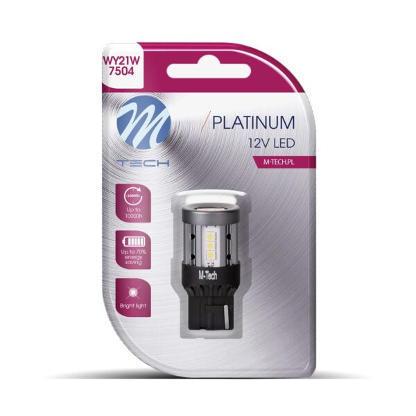 M-Tech ΛΑΜΠΑΚΙ W21W T20 7440 W3x16d 12/24V 600lm 4W 15x3030SMD LED CAN-BUS PLATINIUM ΛΕΥΚΟ BLISTER - 1 ΤΕΜ.