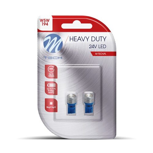 M-Tech T10 W5W 24V W1,2×9,5d LED 1xHP ΜΠΛΕ ΔΙΑΘΛΑΣΗ (ΚΑΡΦΩΤΟ ΑΚΑΛΥΚΟ) BLISTER 2ΤΕΜ. M-TECH