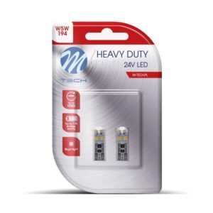 M-Tech T10 W5W 24V W2.1x9.5d 8xSMD2835 LED CAN-BUS ΛΕΥΚΟ HEAVY DUTY BLISTER M-TECH - 2 Τεμ.