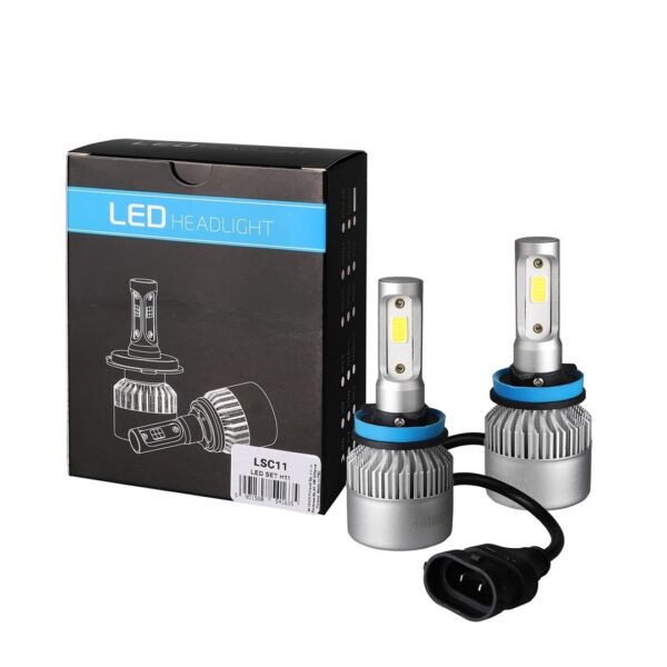 M-Tech H11 LED SET C6 9-32V 6.500K 10.000lm 4 X 10W ΛΑΜΠΑ ΜΕ COB EPISTAR 1021 LED ΚΑΙ ΑΝΕΜΙΣΤΗΡΑΚΙ M-TECH - 2 ΤΕΜ.