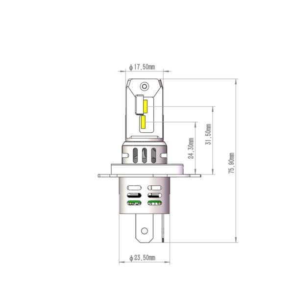 M-Tech ΛΑΜΠΑ LED H4 12V IP65 6.000K 4.600lm LED SET PRO SMART SERIES M-TECH - 2 ΤΕΜ. - Image 3