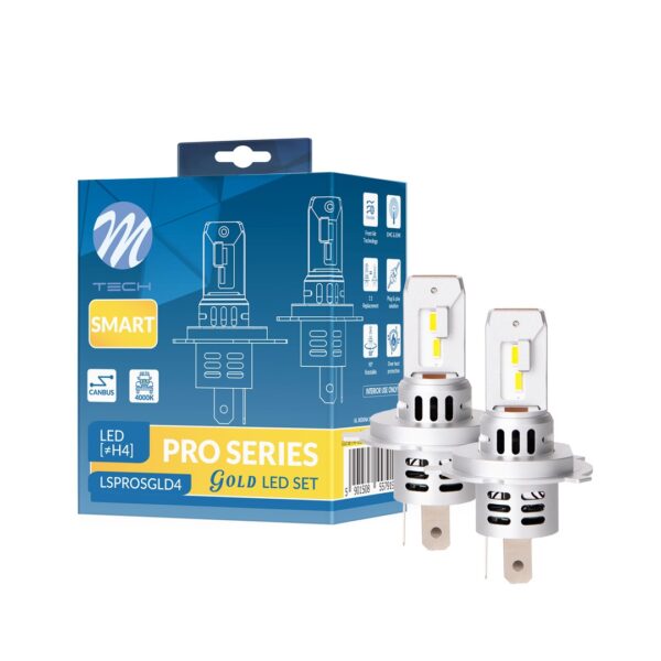 M-Tech ΛΑΜΠEΣ LED H4 12V 4.000K 52W 4.300lm LED CANBUS CSP5730 PRO SMART SERIES  M-TECH - 2 ΤΕΜ.