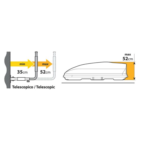 Nordrive ΒΑΣΗ ΤΟΙΧΟΥ ΣΤΗΡΙΞΗΣ ΜΠΑΓΚΑΖΙΕΡΑΣ ΤΗΛΕΣΚΟΠΙΚΗ 35-52cm TYPE-1 max40kg -2 ΤΕΜ. - Image 4