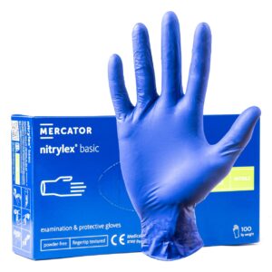 Amio ΓΑΝΤΙΑ ΝΙΤΡΙΛΙΟΥ MERCATOR NITRYLEX BASIC ΣΕ ΜΠΛΕ ΧΡΩΜΑ SMALL (S) ΑΜΙΟ - 100 ΤΕΜ.