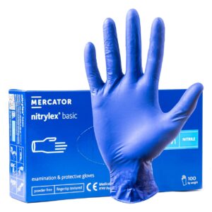 Amio ΓΑΝΤΙΑ ΝΙΤΡΙΛΙΟΥ MERCATOR NITRYLEX BASIC ΣΕ ΜΠΛΕ ΧΡΩΜΑ MEDIUM (M) ΑΜΙΟ - 100 ΤΕΜ.