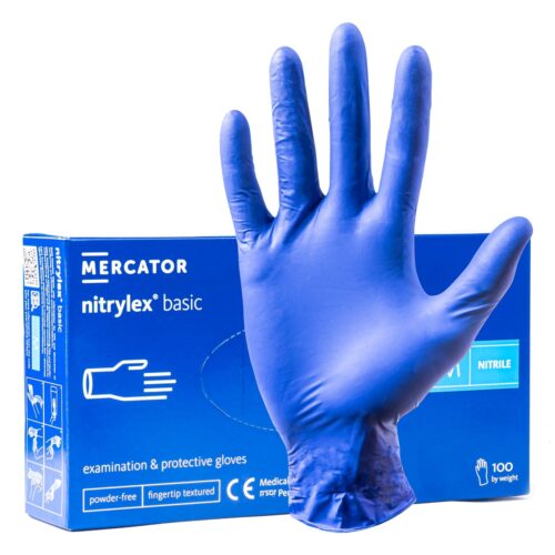 Amio ΓΑΝΤΙΑ ΝΙΤΡΙΛΙΟΥ MERCATOR NITRYLEX BASIC ΣΕ ΜΠΛΕ ΧΡΩΜΑ MEDIUM (M) ΑΜΙΟ – 100 ΤΕΜ.
