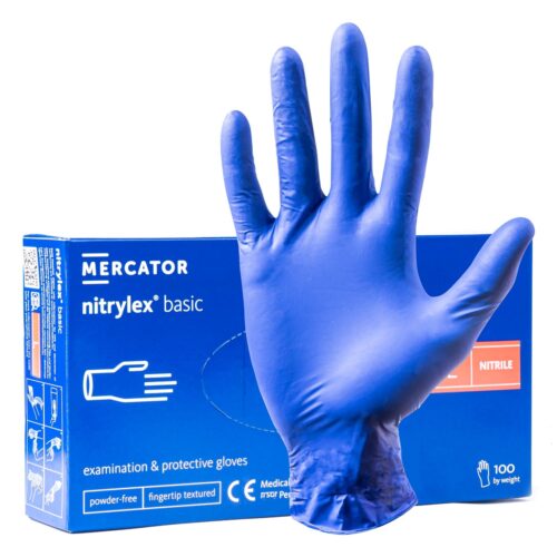 Amio ΓΑΝΤΙΑ ΝΙΤΡΙΛΙΟΥ MERCATOR NITRYLEX BASIC ΜΙΑΣ ΧΡΗΣΗΣ ΣΕ ΜΠΛΕ ΧΡΩΜΑ LARGE (L) ΑΜΙΟ – 100 ΤΕΜ.