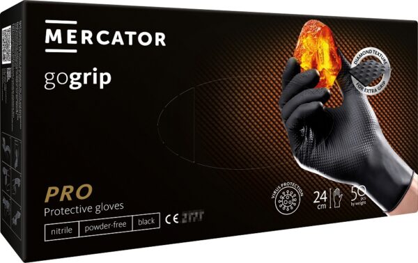 Amio ΓΑΝΤΙΑ ΝΙΤΡΙΛΙΟΥ MERCATOR GOGRIP ΣΕ ΜΑΥΡΟ ΧΡΩΜΑ SMALL (S) ΑΜΙΟ - 50 ΤΕΜ.