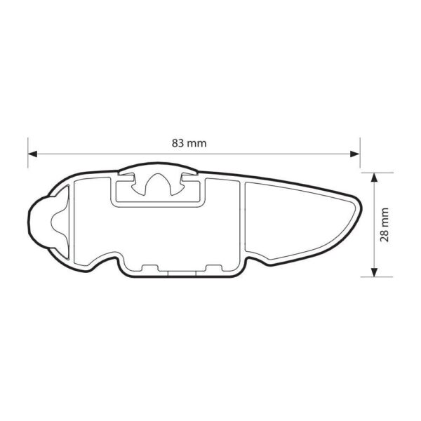 Nordrive ΜΠΑΡΑ ΟΡΟΦΗΣ ΑΛΟΥΜΙΝΙΟΥ 129cm ΑΣΗΜΙ SILENZIO CX ORIGINE SYSTEM (STANDARD / FLUSH RAILING) NORDRIVE - 1 ΤΕΜ. - Image 2