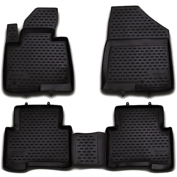 Novline ΜΑΡΚΕ ΠΑΤΑΚΙΑ ΣΕ ΣΚΑΦΗ TPE ΛΑΣΤΙΧΟ ΓΙΑ HYUNDAI SANTA FE 5D 2012-2018  ΣΕ ΜΑΥΡΟ ΧΡΩΜΑ NOVLINE - 4 ΤΕΜ.