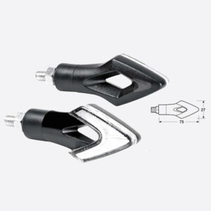 Lampa ΦΛΑΣ ΜΟΤΟ LUM LED 12V 75x27mm ΜΑΥΡΑ 2 ΤΕΜ.