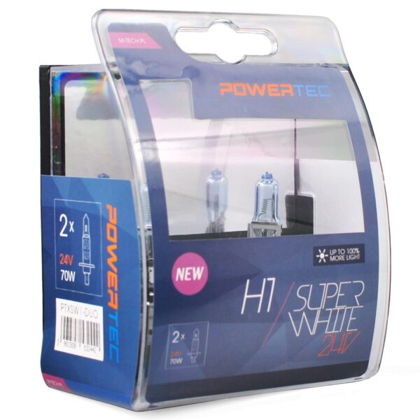 M-Tech H1 24V 70W 3.450K  P14.5 POWERTECK SUPERWHITE BLISTER 2ΤΕΜ. M-TECH