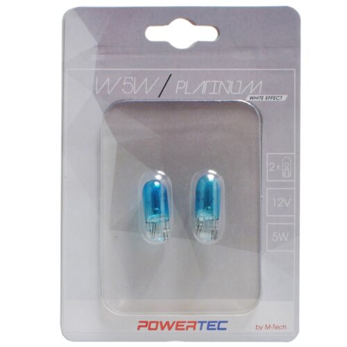 M-Tech T10 W5W 12V 5W W2.1×9.5d 130% POWERTEC PLATINUM 2ΤΕΜ. M-TECH