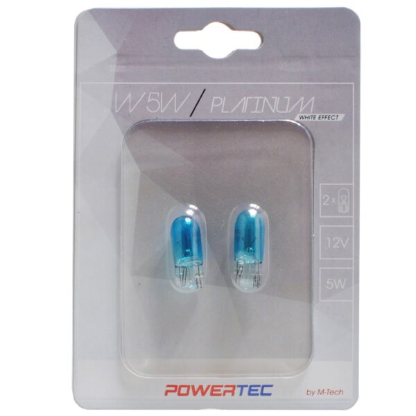 M-Tech T10 W5W 12V 5W W2.1x9.5d 130% POWERTEC PLATINUM 2ΤΕΜ. M-TECH