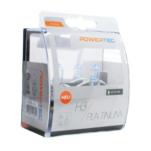 M-Tech H3 12V 55W 3.250K +130% PK22s POWERTECK PLATINUM 2ΤΕΜ. M-TECH