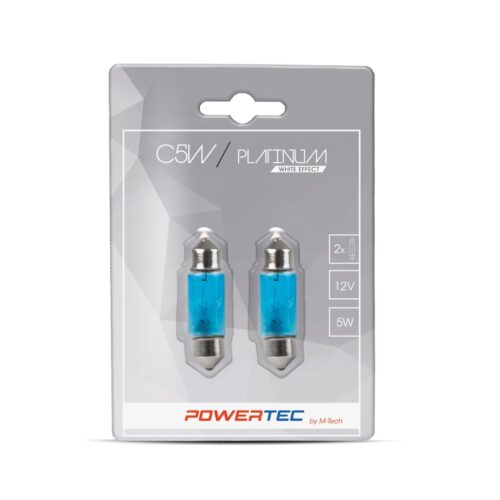M-Tech ΛΑΜΠΑΚΙΑ ΠΛΑΦΟΝΙΕΡΑΣ C5W 12V 5W 36x11mm SV8.5-8 WHITE EFFECT POWERTEC PLATINUM  M-TECH – 2 ΤΕΜ