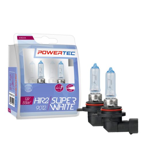 M-Tech ΛΑΜΠΕΣ HIR2 9012 12V 15/55W  (up to 100% ) POWERTEC SUPERWHITE (up 3.500k) mTECH – 2 Τεμ.