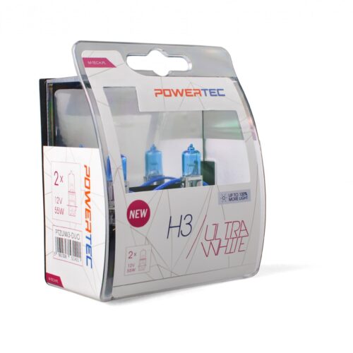 M-Tech H3 12V 55W PK22s POWERTEC ULTRA WHITE 2ΤΕΜ. M-TECH