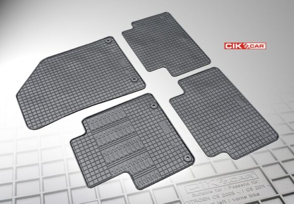 Cik ΜΑΡΚΕ ΠΑΤΑΚΙΑ ΣΕ ΣΚΑΦΗ ΛΑΣΤΙΧΟ ΓΙΑ CITROEN C5 2008-2011 / C5 FACELIFT 2011-2017 ΣΕ ΜΑΥΡΟ ΧΡΩΜΑ ΜΕ ΚΟΥΜΠΩΜΑΤΑ CIK - 4 ΤΕΜ.