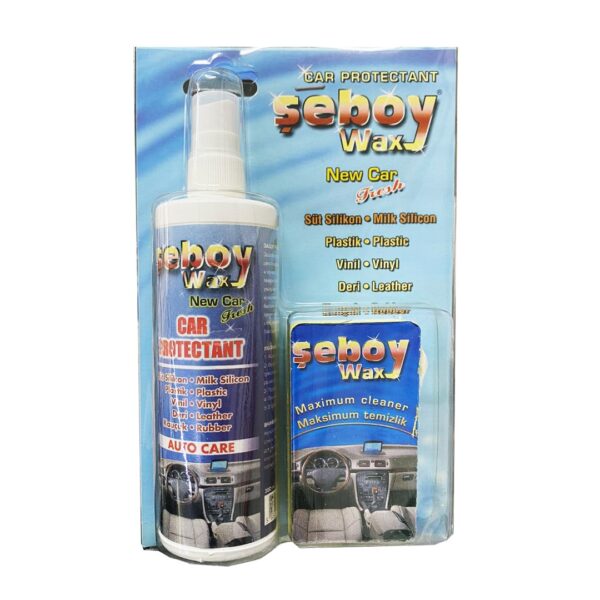 Γυαλιστικό Γαλάκτωμα Σπρέι Seboy Wax για Ταμπλό και Επιφάνειες από Πλαστικό, Βινύλ, Δέρμα, Λάστιχο με Σφουγγάρι Εφαρμογής 300 ml - 1 τεμ. - Image 2