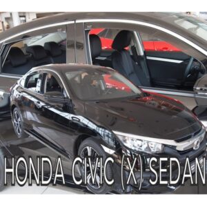 Heko ΑΝΕΜΟΘΡΑΥΣΤΕΣ ΓΙΑ HONDA CIVIC X GEN 4D 2017+ ΣΕΤ ΑΥΤΟΚΙΝΗΤΟΥ ΑΠΟ ΕΥΚΑΜΠΤΟ ΦΙΜΕ ΠΛΑΣΤΙΚΟ HEKO - 4 ΤΕΜ.