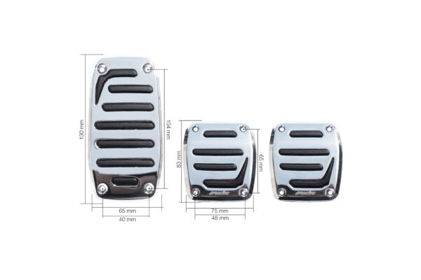Simoni Racing ΠΕΝΤΑΛ JOCKER SMILE ΑΛΟΥΜΙΝΙΟΥ ΧΡΩΜΙΟ/ΜΑΥΡΟ ΜΕ ΑΝΤΙΟΛΙΣΘΗΤΙΚΟ ΠΑΤΗΜΑ ΣΕΤ 3ΤΕΜ. - Image 2