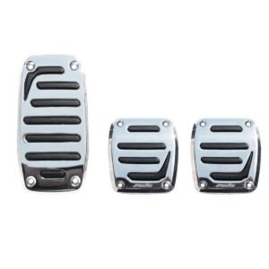 Simoni Racing ΠΕΝΤΑΛ JOCKER SMILE ΑΛΟΥΜΙΝΙΟΥ ΧΡΩΜΙΟ/ΜΑΥΡΟ ΜΕ ΑΝΤΙΟΛΙΣΘΗΤΙΚΟ ΠΑΤΗΜΑ ΣΕΤ 3ΤΕΜ.