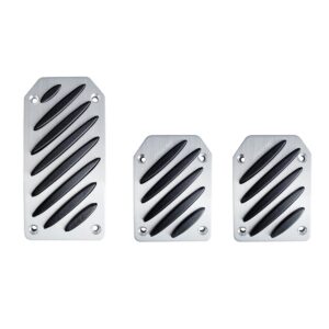 Simoni Racing ΠΕΝΤΑΛ BLACK STRIPE ΑΛΟΥΜΙΝΙΟΥ ΧΡΩΜΙΟ/ΜΑΥΡΟ ΜΕ ΑΝΤΙΟΛΙΣΘΗΤΙΚΟ ΠΑΤΗΜΑ ΣΕΤ 3ΤΕΜ.