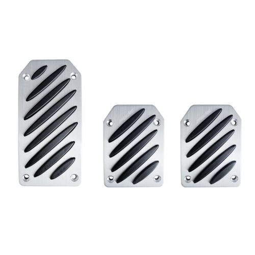 Simoni Racing ΠΕΝΤΑΛ BLACK STRIPE ΑΛΟΥΜΙΝΙΟΥ ΧΡΩΜΙΟ/ΜΑΥΡΟ ΜΕ ΑΝΤΙΟΛΙΣΘΗΤΙΚΟ ΠΑΤΗΜΑ ΣΕΤ 3ΤΕΜ.