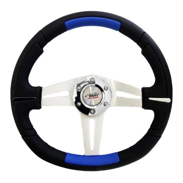 Simoni Racing ΤΙΜΟΝΙ APOGEE - ΜΑΥΡΟ/ΜΠΛΕ ΛΕΙΟ ΔΕΡΜΑ 350mm