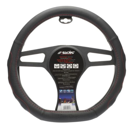 Simoni Racing ΚΑΛΥΜΜΑ ΤΙΜΟΝΙΟΥ COMPE ΜΑΥΡΟ ΜΕ ΚΟΚΚΙΝΗ ΡΑΦΗ 37-39cm  ΔΕΡΜΑΤΙΝΗ