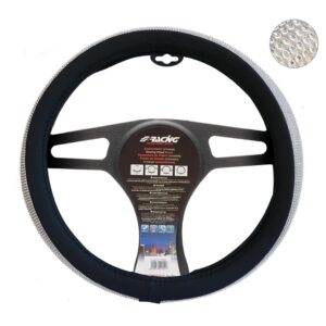 Simoni Racing ΚΑΛΥΜΜΑ ΤΙΜΟΝΙΟΥ BLACK AND DIAMONDS ΜΑΥΡΟ ΜΕ ΣΤΡΑΣ ΟΙΚΟΛΟΓΙΚΟ ΔΕΡΜΑ 37-39cm