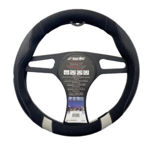 Simoni Racing ΚΑΛΥΜΜΑ ΤΙΜΟΝΙΟΥ GOOD VIBE R CARBON LOOK ΜΑΥΡΟ/ΓΚΡΙ ΟΙΚΟΛΟΓΙΚΟ ΔΕΡΜΑ 37-39cm SIMONI RACING  - 1 τεμ.