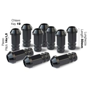 Simoni Racing ΠΑΞΙΜΑΔΙ ΚΩΝΙΚΟ 14x1,5 (50mm) (19) ΜΑΥΡΟ 10ΤΕΜ.
